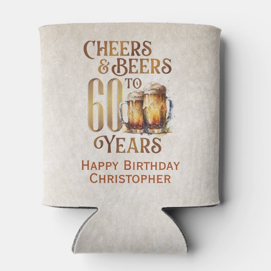 Proost & bier 60e verjaardag blikjeskoeler (Achterkant)