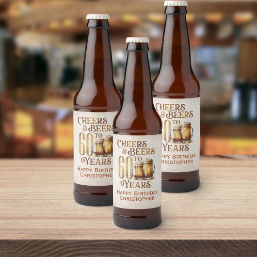 Proost & bier 60e verjaardag etiket
