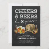 Proost & Bier 60e Verjaardagsuitnodiging Kaart (Voorkant)
