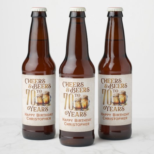 Proost & bier 70e verjaardag bier etiket (Flessen)