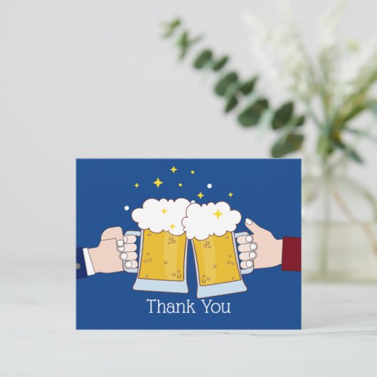 Proost, bier, bier, bedankkaart uitnodiging briefkaart (Staand voorkant)