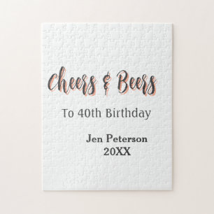 Proost & bier op 40e verjaardag grijze naam jaar z legpuzzel