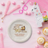 Proost & bieren 90e verjaardag papieren bordje (Feest)