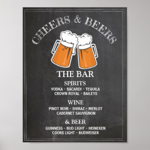 Proost Bieren Bar Bord Huwelijksreceptie Poster