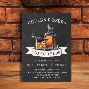 Proost & bieren rustiek 30e land verjaardagsfeestj kaart