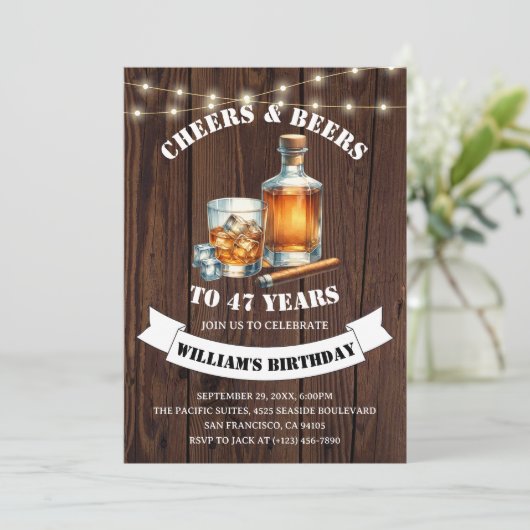 Proost & bieren Rustiek 47e Country Verjaardagsfee Kaart (Staand voorkant)