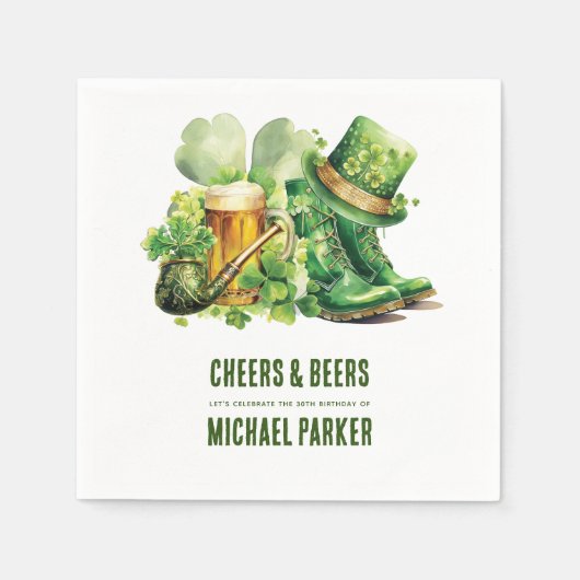 Proost Bieren Verjaardag St Patrick's Day Custom Servet (Voorkant)