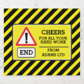 Proost bouwvakkers eindigen teken bier labels etiket (Enkel label)