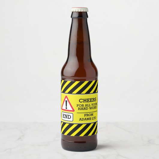 Proost bouwvakkers eindigen teken bier labels etiket (Voorkant)