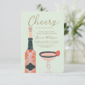 Proost Bridal Brunch Campagne Blush Uitnodiging (Staand voorkant)
