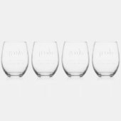 Proost bruid op bruiloft wijnglas zonder voet (Achterkant)