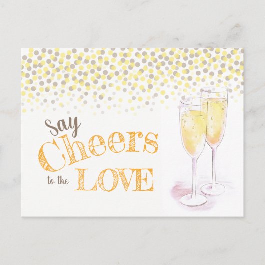 Proost bruidsbeurs wijn champagne proeverij briefkaart (Voorkant)