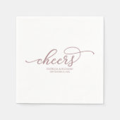 Proost - Chique Roos Gold Script Bruiloft servette Servet (Voorkant)