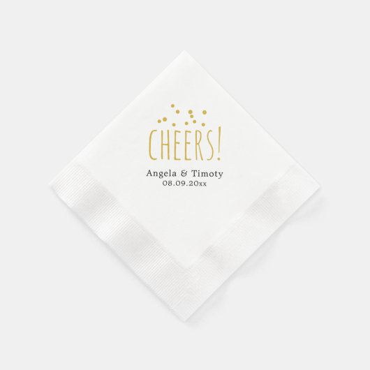 Proost confetti bruiloft servet (Hoek)