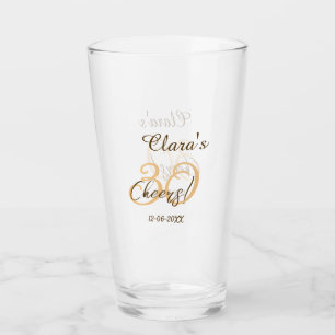 Proost dertig verjaardag houtskool bruin oranje ve glas