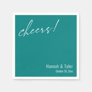 Proost! Eenvoudige Trouwtypografie Teal Servet