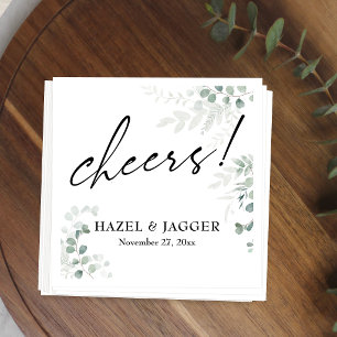 Proost! Elegant groen + typografie voor bruiloften Servet
