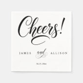 "Proost!" Elegant Script Custom Wedding Party Servet (Voorkant)