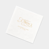 Proost Elegante bruiloft kalligrafie Echt Goud Folie Servetten (Links)