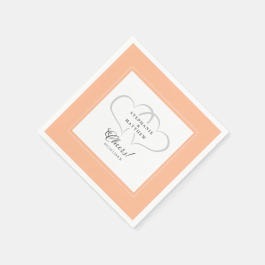 Proost Elegante bruiloft kalligrafie perzik cockta Servet (Hoek)