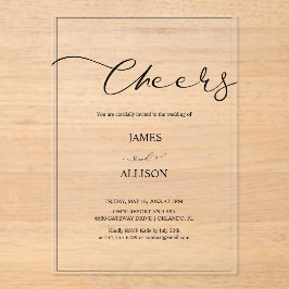 Proost Elegante Minimalistische Eenvoudige Huwelij Acryl Uitnodigingen