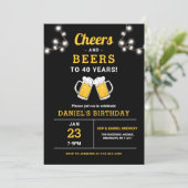 Proost en bier 40 jaar verjaardagsfeest kaart (Staand voorkant)