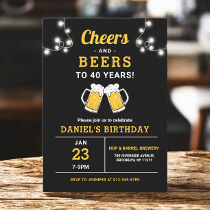 Proost en bier 40 jaar verjaardagsfeest kaart