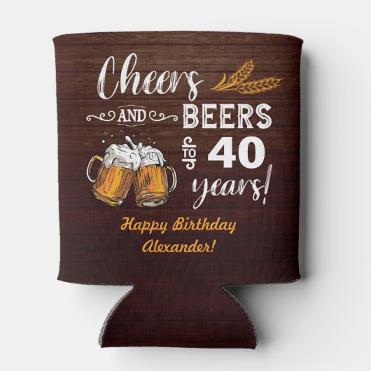 Proost en bier 40e verjaardag blikjeskoeler (Achterkant)