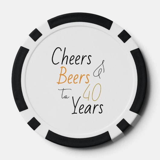 Proost en bier 40e verjaardag minimaal poker chips (Achterkant)