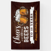 Proost en bier 40e verjaardag spandoek (Verticaal)