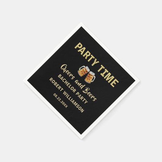 Proost en bier Gepersonaliseerde vrijgezellenfeest Servet (Hoek)