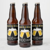 Proost en bier op 100 jaar bierflesetiket bier etiket (Flessen)