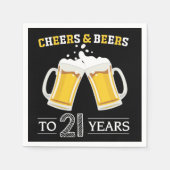 Proost en bier op 21 jaar servetten (Voorkant)
