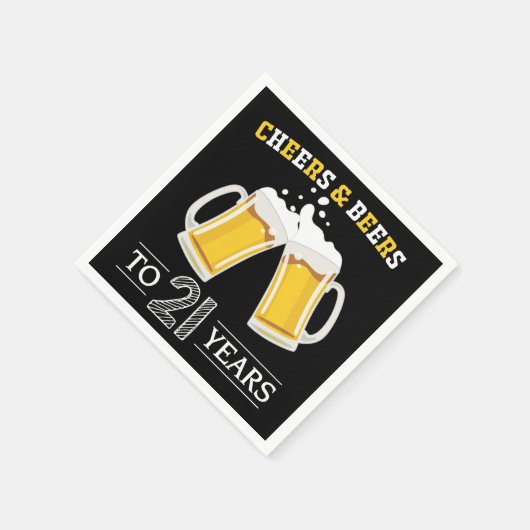 Proost en bier op 21 jaar servetten (Hoek)