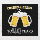 Proost en bier op 40 jaar Bierflesetiket Etiket (Enkel label)