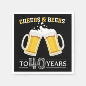 Proost en bier op 40 jaar servetten (Voorkant)