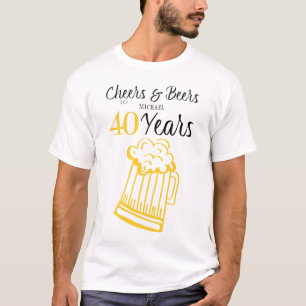 Proost en bier op 40 jaar typografie verjaardag t-shirt
