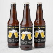 Proost en bier op 60 jaar Bierflesetiket Bier Etiket (Flessen)