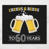 Proost en bier op 60 jaar Bierflesetiket Etiket (Enkel label)