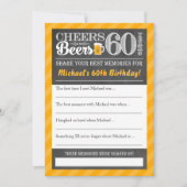 Proost en Bier op 60 Jaar • Deel een Herinneringsk Kaart (Voorkant)