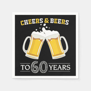 Proost en bier op 60 jaar servetten