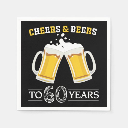 Proost en bier op 60 jaar servetten (Voorkant)