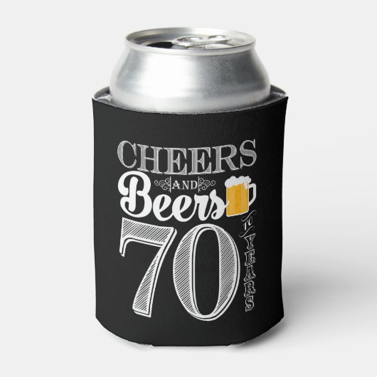 Proost en bier op 70 jaar Koelbox Blikjeskoeler (Blikje Voorkant)