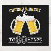 Proost en bier op 80 jaar Bierflesetiket Bier Etiket (Enkel label)