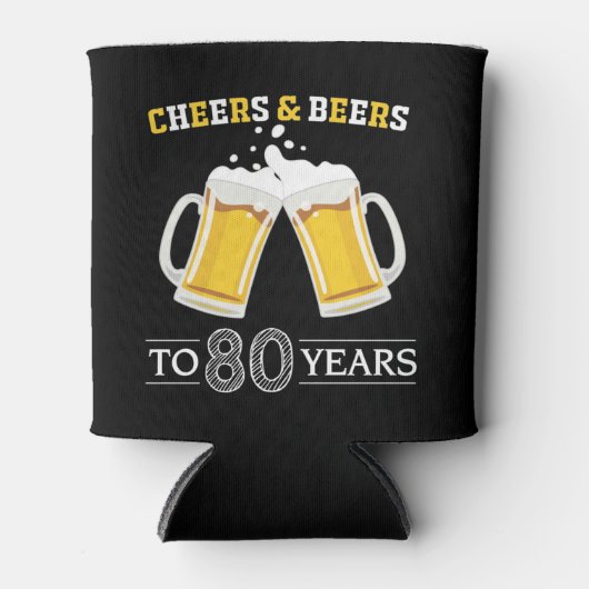 Proost en bier op 80 jaar Koelbox Blikjeskoeler (Voorkant)