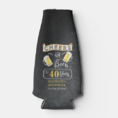 Proost en bier op de fles voor 40 jaar verjaardags flesjeskoeler (Voorkant)