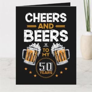 Proost en bier op mijn 50 jaar kaart