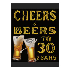 Proost en bier tot 30 jaar grappig perfect poster