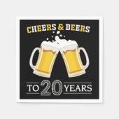 Proost en bier voor 20 jaar servetten (Voorkant)