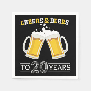 Proost en bier voor 20 jaar servetten
